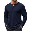 imageCOOFANDY Mens Henley Shirts Long Sleeve T Shirts Casual Lightweight Fashion Button Pullover Tee ShirtNavy Blue
