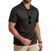 imageCOOFANDY Mens Polo Shirt Short Sleeve Quick Dry Tactical Shirts Golf Polos Collared Work Shirts for Men with Pocket01black