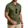 imageCOOFANDY Mens Polo Shirt Short Sleeve Quick Dry Tactical Shirts Golf Polos Collared Work Shirts for Men with Pocket01olive Green
