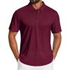 imageCOOFANDY Mens Polo Shirts Short Sleeve Golf Shirt UPF50 Moisture Wicking Quick Dry Collared Performance Polo Shirts for MenDark Red