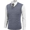 imageCOOFANDY Mens Sleeveless Sweater Vest Lightweight VNeck Cotton Vest PulloverBlue and White