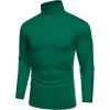 imageCOOFANDY Mens Slim Fit Basic Turtleneck TShirt Long Sleeve Solid T Shirts Casual Knit Pullover Thermal TopsDark Green