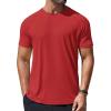 imageCOOFANDY Mens Swim Shirt Short Sleeve UPF 50 Sun Protection Shirt Rah Guard Athletic Quick Dry T ShirtsRed