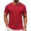 imageCOOFANDY Mens TShirts Short Sleeve Crew Neck T Shirts Casual Classic Basic Tee ShirtsRed