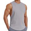 imageCOOFANDY Mens Workout Tank Tops Cotton Cut Off Sleeveless Muscle Shirts Gym Athletic Running T ShirtGrey