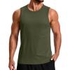imageCOOFANDY Mens Workout Tank Tops Quick Dry UPF 50 Muscle Sleeveless Shirts Gym Athletic Running Summer Beach Swim ShirtArmy Green