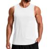 imageCOOFANDY Mens Workout Tank Tops Quick Dry UPF 50 Muscle Sleeveless Shirts Gym Athletic Running Summer Beach Swim ShirtWhite