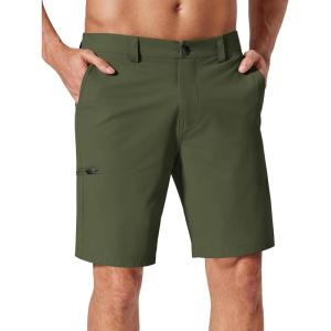 imageCOOFANDY Mens Casual Golf Shorts 9 Stretch Lightweight Quick Dry Summer Hiking Travel Shorts with Zipper PocketsArmy Green