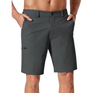 imageCOOFANDY Mens Casual Golf Shorts 9 Stretch Lightweight Quick Dry Summer Hiking Travel Shorts with Zipper PocketsDark Grey