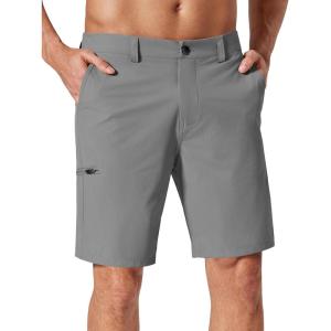 imageCOOFANDY Mens Casual Golf Shorts 9 Stretch Lightweight Quick Dry Summer Hiking Travel Shorts with Zipper PocketsGrey