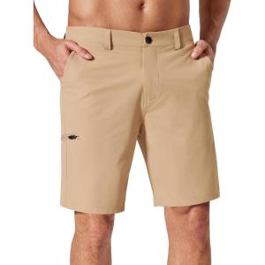 imageCOOFANDY Mens Casual Golf Shorts 9 Stretch Lightweight Quick Dry Summer Hiking Travel Shorts with Zipper PocketsKhaki