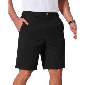 imageCOOFANDY Mens Casual Shorts ClassicFit 9 Chino Shorts Cotton Stretch Golf Short with 4 PocketsBlack