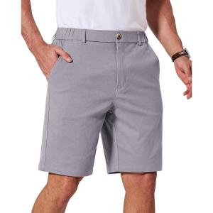 imageCOOFANDY Mens Casual Shorts ClassicFit 9 Chino Shorts Cotton Stretch Golf Short with 4 PocketsLight Grey