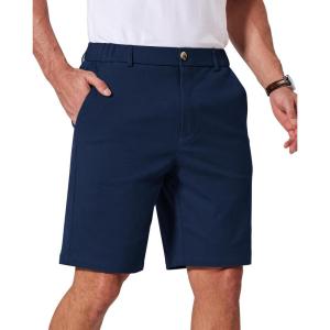 imageCOOFANDY Mens Casual Shorts ClassicFit 9 Chino Shorts Cotton Stretch Golf Short with 4 PocketsNavy