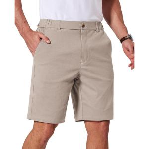imageCOOFANDY Mens Casual Shorts ClassicFit 9 Chino Shorts Cotton Stretch Golf Short with 4 PocketsStone