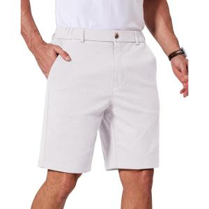 imageCOOFANDY Mens Casual Shorts ClassicFit 9 Chino Shorts Cotton Stretch Golf Short with 4 PocketsWhite