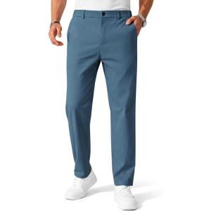imageCOOFANDY Mens Chino Pants Casual Business Dress Pants Stretch Golf Trousers with PocketsBlue