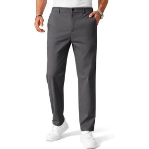 imageCOOFANDY Mens Chino Pants Casual Business Dress Pants Stretch Golf Trousers with PocketsDark Gray