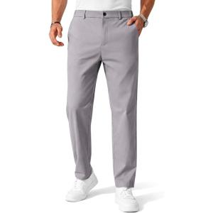 imageCOOFANDY Mens Chino Pants Casual Business Dress Pants Stretch Golf Trousers with PocketsLight Gray