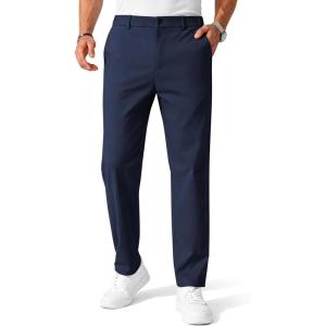 imageCOOFANDY Mens Chino Pants Casual Business Dress Pants Stretch Golf Trousers with PocketsNavy Bule