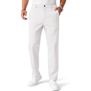 imageCOOFANDY Mens Chino Pants Casual Business Dress Pants Stretch Golf Trousers with PocketsWhite