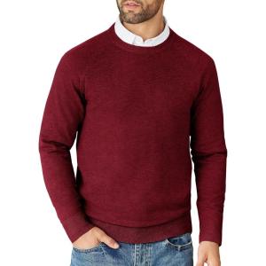 imageCOOFANDY Mens Crewneck Sweater Casual Dress Pullover Sweaters Slim Fit Lightweight Long Sleeve Raglan SweatersDark Red