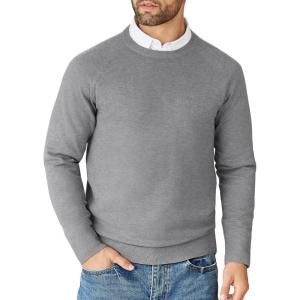 imageCOOFANDY Mens Crewneck Sweater Casual Dress Pullover Sweaters Slim Fit Lightweight Long Sleeve Raglan SweatersGrey