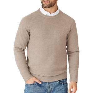 imageCOOFANDY Mens Crewneck Sweater Casual Dress Pullover Sweaters Slim Fit Lightweight Long Sleeve Raglan SweatersLight Coffee