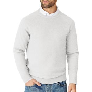imageCOOFANDY Mens Crewneck Sweater Casual Dress Pullover Sweaters Slim Fit Lightweight Long Sleeve Raglan SweatersWhite