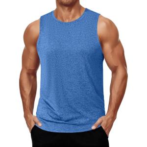 imageCOOFANDY Mens Dry Fit Workout Tank Top Sleeveless Gym Muscle Shirt UPF 50 Summer Running Athletic TshirtsBlue