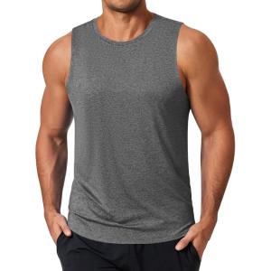 imageCOOFANDY Mens Dry Fit Workout Tank Top Sleeveless Gym Muscle Shirt UPF 50 Summer Running Athletic TshirtsMedium Grey