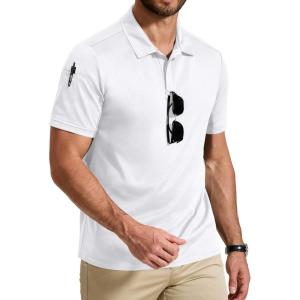 imageCOOFANDY Mens Polo Shirt Short Sleeve Quick Dry Tactical Shirts Golf Polos Collared Work Shirts for Men with PocketWhite