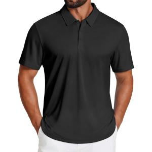 imageCOOFANDY Mens Polo Shirts Short Sleeve Golf Shirt UPF50 Moisture Wicking Quick Dry Collared Performance Polo Shirts for MenBlack