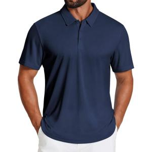 imageCOOFANDY Mens Polo Shirts Short Sleeve Golf Shirt UPF50 Moisture Wicking Quick Dry Collared Performance Polo Shirts for MenNavy