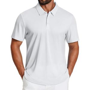imageCOOFANDY Mens Polo Shirts Short Sleeve Golf Shirt UPF50 Moisture Wicking Quick Dry Collared Performance Polo Shirts for MenWhite