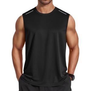 imageCOOFANDY Mens Sleeveless Shirt Quick Dry Workout Tank Top Gym Muscle T Shirts Sport Athletic Tanks Moisture WickingBlack