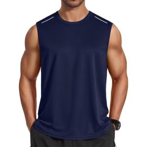 imageCOOFANDY Mens Sleeveless Shirt Quick Dry Workout Tank Top Gym Muscle T Shirts Sport Athletic Tanks Moisture WickingNavy