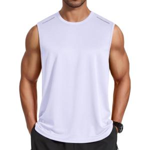 imageCOOFANDY Mens Sleeveless Shirt Quick Dry Workout Tank Top Gym Muscle T Shirts Sport Athletic Tanks Moisture WickingWhite