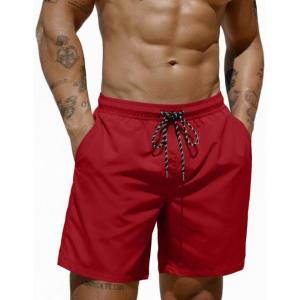 imageCOOFANDY Mens Swim Trunks 7 inch Bathing Suit with Mesh Liner Swim Shorts Board Short SwimsuitDark Red