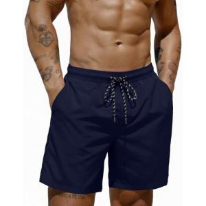 imageCOOFANDY Mens Swim Trunks 7 inch Bathing Suit with Mesh Liner Swim Shorts Board Short SwimsuitNavy Blue