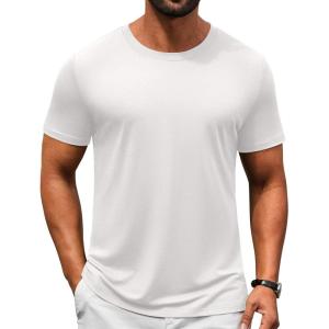 imageCOOFANDY Mens TShirts Short Sleeve Crew Neck T Shirts Casual Classic Basic Tee Shirts01white