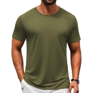 imageCOOFANDY Mens TShirts Short Sleeve Crew Neck T Shirts Casual Classic Basic Tee ShirtsArmy Green