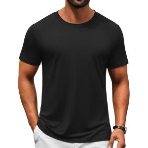 imageCOOFANDY Mens TShirts Short Sleeve Crew Neck T Shirts Casual Classic Basic Tee ShirtsBlack