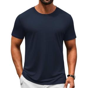 imageCOOFANDY Mens TShirts Short Sleeve Crew Neck T Shirts Casual Classic Basic Tee ShirtsNavy Blue