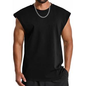 imageCOOFANDY Mens Workout Tank Tops Summer Sleeveless Tee Shirts Casual Stylish Gym Muscle Shirt Loose Fit for BasketballBlack