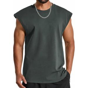 imageCOOFANDY Mens Workout Tank Tops Summer Sleeveless Tee Shirts Casual Stylish Gym Muscle Shirt Loose Fit for BasketballDark Army Green