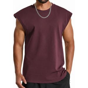 imageCOOFANDY Mens Workout Tank Tops Summer Sleeveless Tee Shirts Casual Stylish Gym Muscle Shirt Loose Fit for BasketballDark Red
