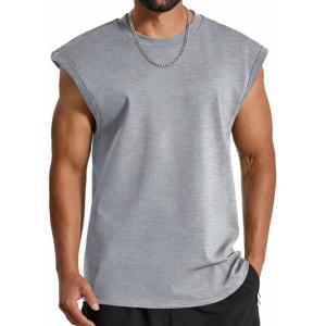 imageCOOFANDY Mens Workout Tank Tops Summer Sleeveless Tee Shirts Casual Stylish Gym Muscle Shirt Loose Fit for BasketballLight Grey