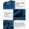 imageCOOFANDY Knit Polo Shirts for Men Short Sleeve V Neck Polo Lightweight Summer Casual Textured Polo ShirtsLake Blue