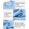 imageCOOFANDY Knit Polo Shirts for Men Short Sleeve V Neck Polo Lightweight Summer Casual Textured Polo ShirtsLight Blue